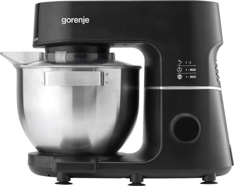 Кухонна машина Gorenje 1000Вт, дисплей, чаша-метал, корпус-метал+пластік, насадок-7, чорний (MMC1000SCB) 369172 фото
