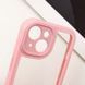 TPU чохол Transparent + Colour 1,5mm для Apple iPhone 15 (6.1") Pink 296093 фото 12