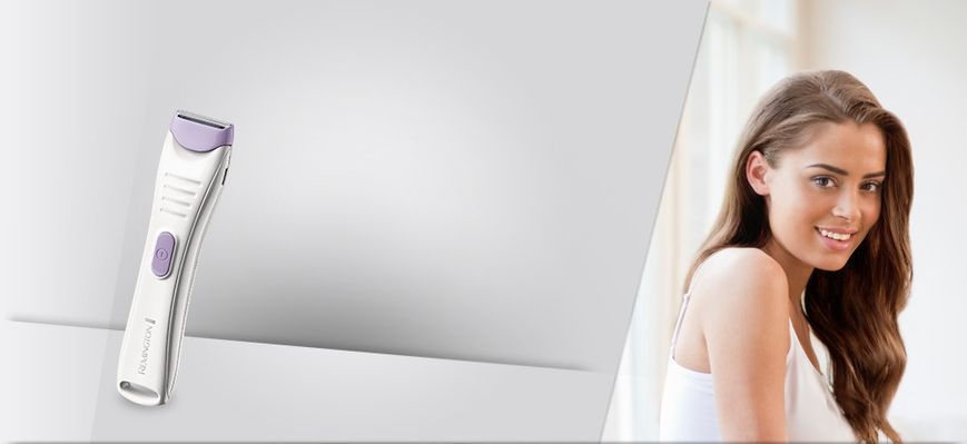 Тример Remington, для тіла та інтимних зон Smooth&Silky, акум., насадок-2, для жінок, кейс, сталь, фіолетовий (BKT4000) 380983 фото