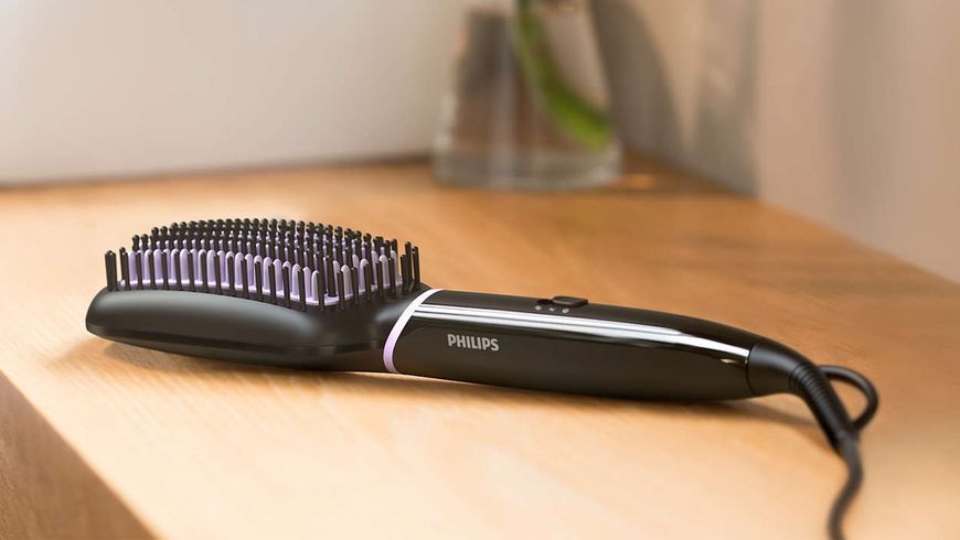 Щітка-випрямляч Philips StyleCare Essential, 52Вт, темп.режимів-2, 170-200С, кераміка, чорний (BHH880/00) 373030 фото