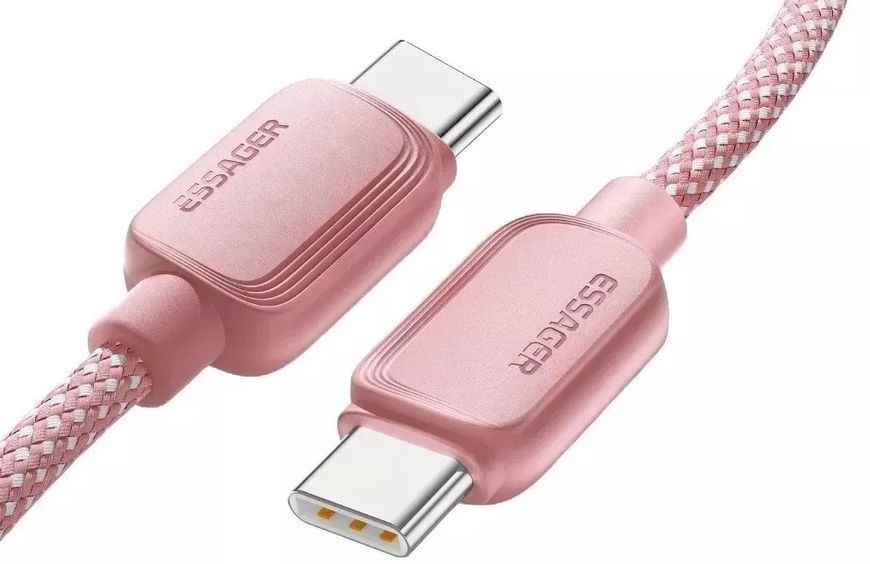 Кабель ESSAGER Breeze USB Cable Type C to Type C 1M 100W (EXCTT1-WL04-P) Pink 314509 фото
