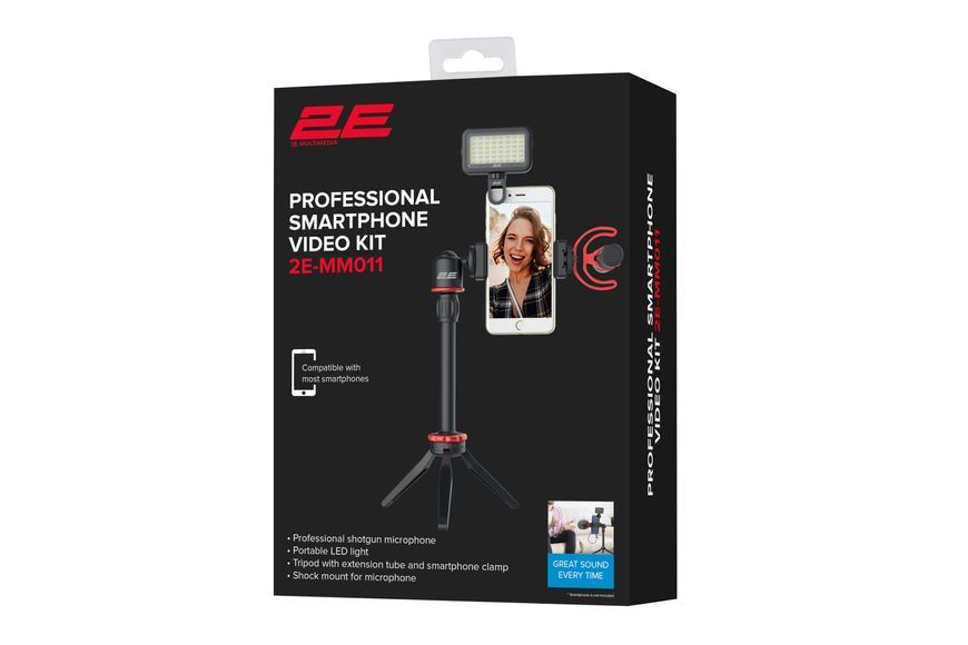 Мікрофон з триподом для мобільних пристроїв 2Е MM011 Vlog KIT, 3.5mm (2E-MM011) 363685 фото