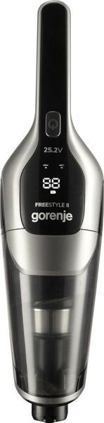 Пилосос Gorenje бездротовий, 165Вт, конт пил -0.6л, автон. робота до 60хв, HEPA, 2 в 1, підсвічування, індикатор, щітка- електротурбо, сірий (SVC25211 374629 фото