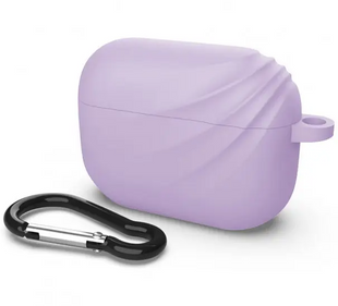 Чохол для навушників Silicon Case Airpods Pro карабин волна Purple 215164 фото