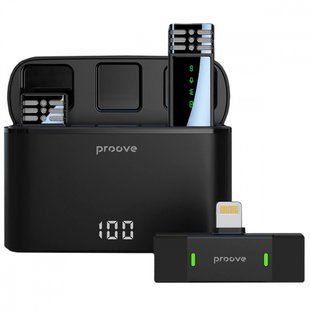 Бездротовий петличний мікрофон Proove Record Lightning (PMRC00010102) Black 323392 фото