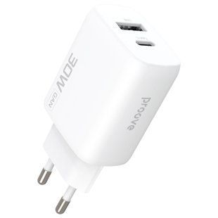Зарядний Пристрій Proove Silicone Power 2 30W (Type-C + USB) (WCSP23110002) white 394217 фото