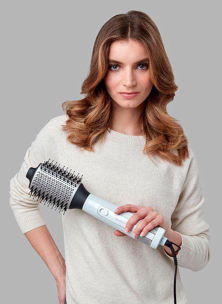 Фен-щітка Remington HydraLuxe, 1200Вт, 3 режими, іонізація, хол. обдув, кераміка, білий (AS8901) 380985 фото