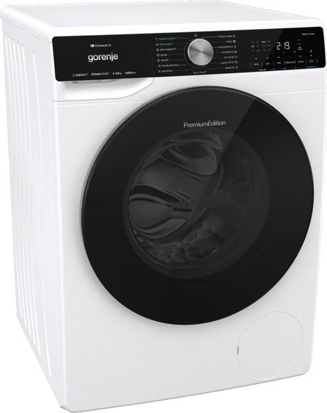 Пральна машина Gorenje фронтальна, 10кг, 1400, A+++, 60см, дисплей, інвертор, пара, Wi-Fi, підсвітка барабану, білий (WNS14A4TWIFI) 375482 фото