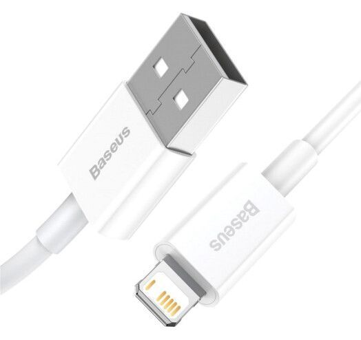 Кабель Baseus Superior Series Fast Charging Data USB кабель USB To IP 2.4 A 1.5 М (CALYS-B02) White 252292 фото