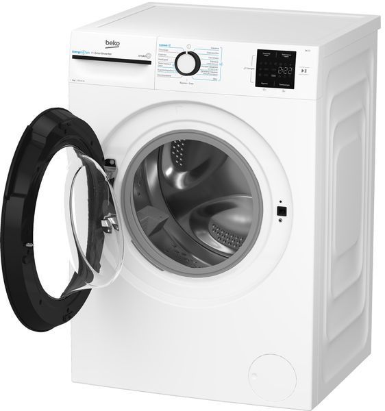 Пральна машина Beko фронтальна, 9кг, 1200, A+++, 55см, дисплей, інвертор, пара, білий (BM1WFU39233WB) 375381 фото