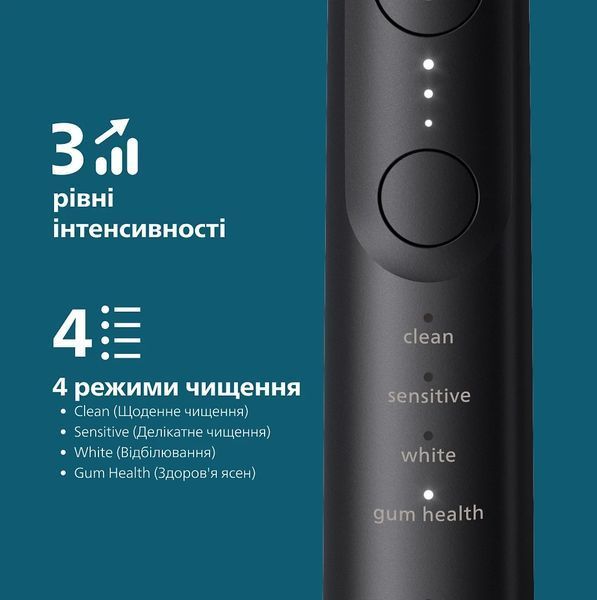Щітка зубна електр. Philips, Sonicare 7100 Series, 62т. колив/хв, насадок-1, футляр, чорний (HX7421/01) 387645 фото