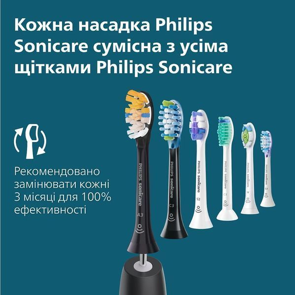 Щітка зубна електр. Philips, Sonicare 7100 Series, 62т. колив/хв, насадок-1, футляр, чорний (HX7421/01) 387645 фото