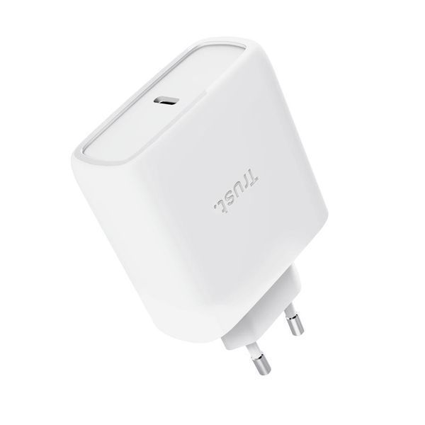 Зарядний пристрій мережевий Trust Maxo 65Вт, GaN, USB-C PD/PPS, білий 393198 фото
