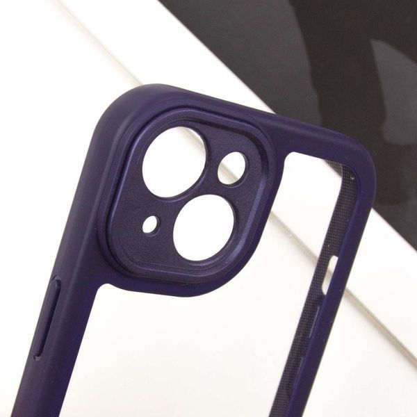 TPU чохол Transparent + Colour 1,5mm для Apple iPhone 15 (6.1") Purple 296094 фото
