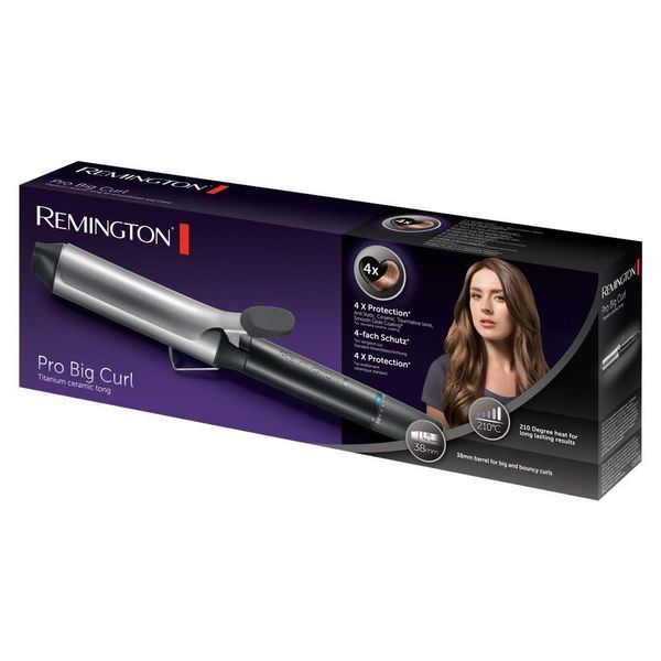 Плойка Remington Pro Big Curl, 56Вт, темп.режимів-8, D-38mm, 140-210С, кераміка, чорний (CI5538) 373050 фото
