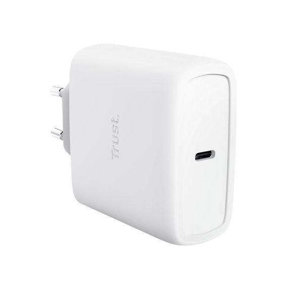 Зарядний пристрій мережевий Trust Maxo 65Вт, GaN, USB-C PD/PPS, білий 393198 фото