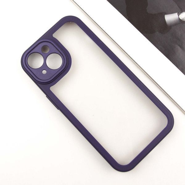TPU чохол Transparent + Colour 1,5mm для Apple iPhone 15 (6.1") Purple 296094 фото