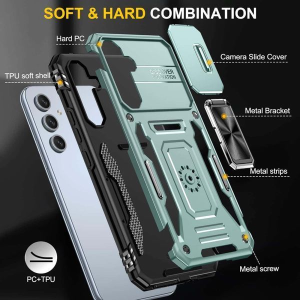 Ударостійкий чохол Camshield Army Ring для Samsung Galaxy A54 5G Зелений / Light Green 271449 фото