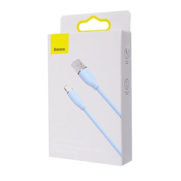 Кабель Baseus Jelly Liquid Silica Gel Fast Charging Data USB кабель USB - Lightning IP 2.4A 1.2m (CAGD000001) Black 260551 фото