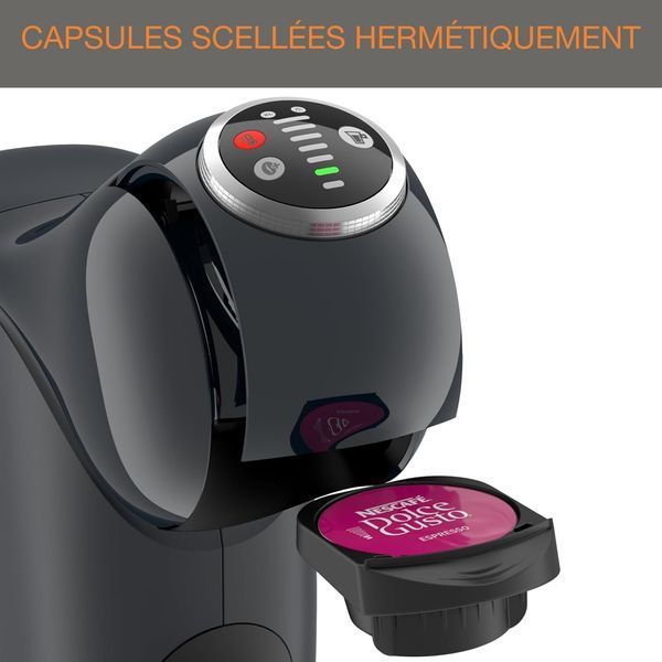 Кавоварка Krups капсульна Dolce Gusto Genio S Plus 0.8л, капсули, сенcорне керування, темно-сірий (KP340B10) 370179 фото