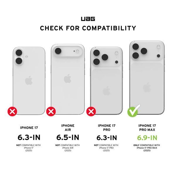 Чохол UAG для iPhone 17 Pro Max, Plyo MagSafe, Ice/Rose Gold (114530114348) 402329 фото