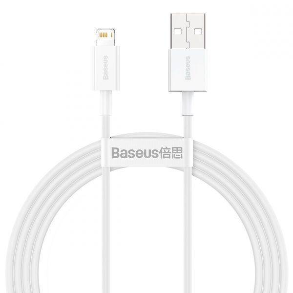 Кабель Baseus Superior Series Fast Charging Data USB кабель USB To IP 2.4 A 1.5 М (CALYS-B02) White 252292 фото