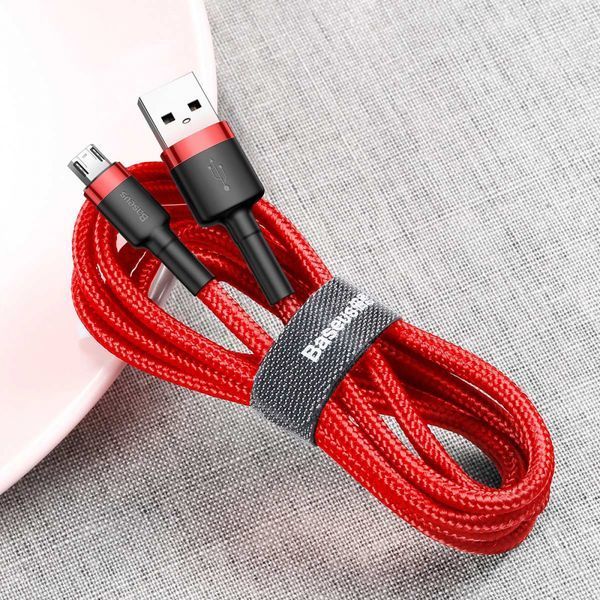 Кабель Baseus Cafule MicroUSB (CAMKLF-C91) Black/Red 2m 190187 фото