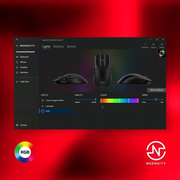 Миша HyperX Pulsefire Haste 2, RGB, USB-A, USB, чорний (6N0A7AA) 367197 фото