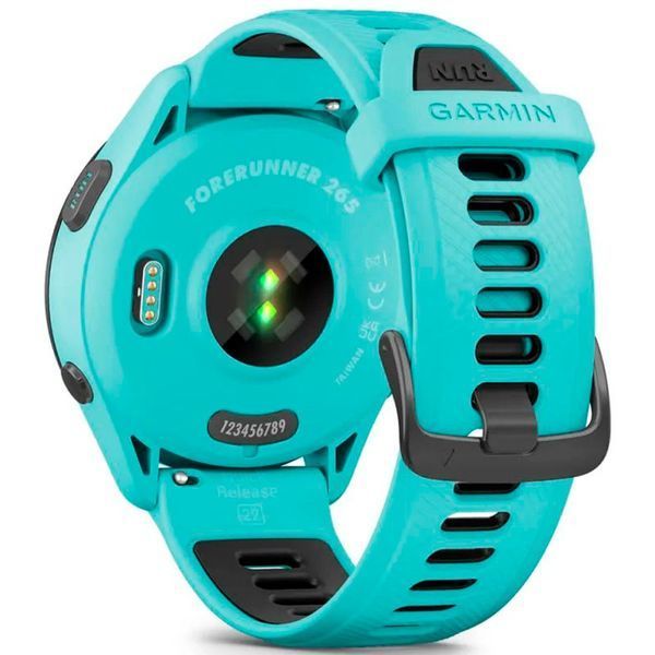 Смарт-годинник Garmin Forerunner 265 Black Bezel w. Aqua Case and Aqua/Black Silicone Band (010-02810-02,010-02810-12) 287739 фото