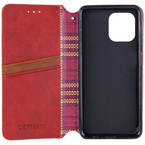 Шкіряний чохол-книжка GETMAN Cubic (PU) для Apple iPhone 12 Pro / 12 (6.1") Червоний 398568 фото