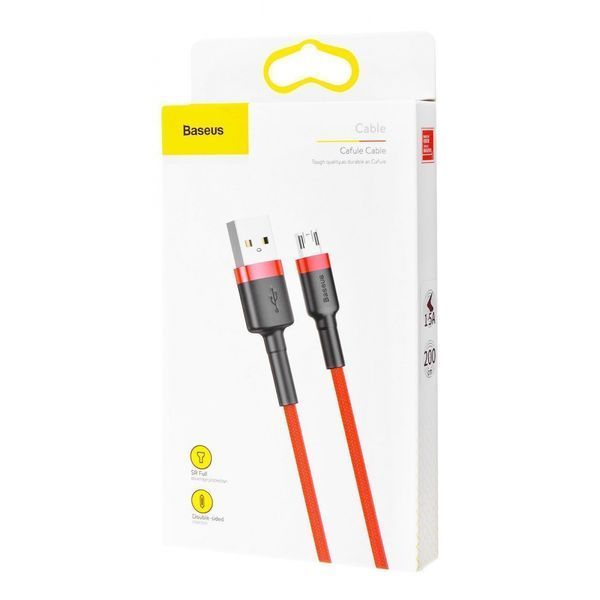 Кабель Baseus Cafule MicroUSB (CAMKLF-C91) Black/Red 2m 190187 фото