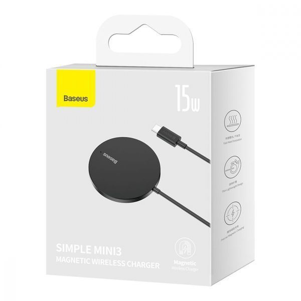 Бездротовий зарядний пристрій Baseus Simple Mini3 Magnetic Wireless Charger 15W (CCJJ040205) Purple 272647 фото