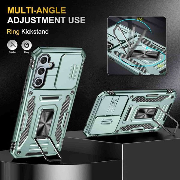 Ударостійкий чохол Camshield Army Ring для Samsung Galaxy A54 5G Зелений / Light Green 271449 фото