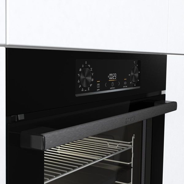 Духова шафа Gorenje електрична, 77л, A+, пара, дисплей, піроліз, чорний (BPS6737E07B) 367031 фото