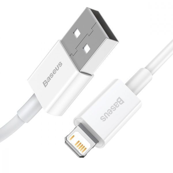 Кабель Baseus Superior Series Fast Charging Data USB кабель USB To IP 2.4 A 1.5 М (CALYS-B02) White 252292 фото