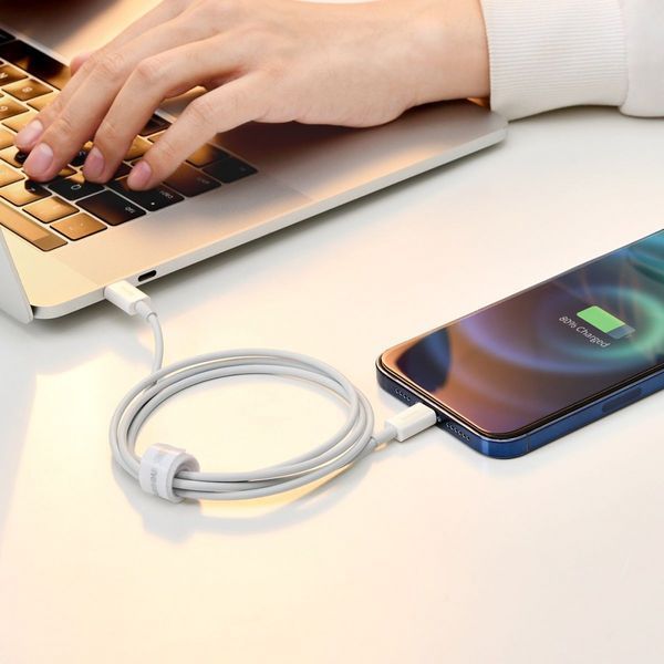 Кабель Baseus Superior Series Fast Charging Data USB кабель USB To IP 2.4 A 1.5 М (CALYS-B02) White 252292 фото