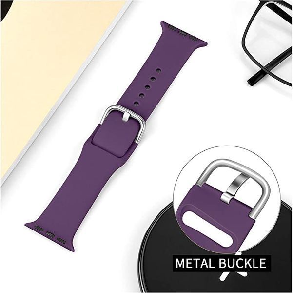 Ремінець Silicone-steel buckle для Apple Watch 42/44/45mm Purple 264627 фото