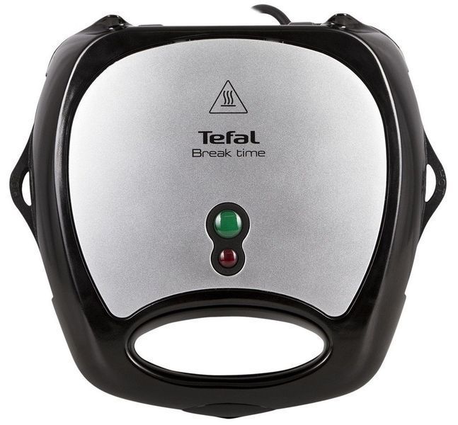 Мультимейкер Tefal Break time 700Вт, тефлон, 3 пластини, корпус-пластик, чорно-сріблястий (SW614831) 372375 фото