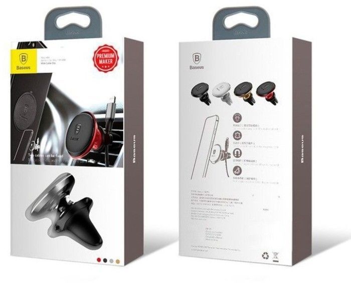 Автотримач Magnetic Car Mount Phone Holder with Cable Clip Air Vent Version (C40141201S13-00)сірий 342223 фото