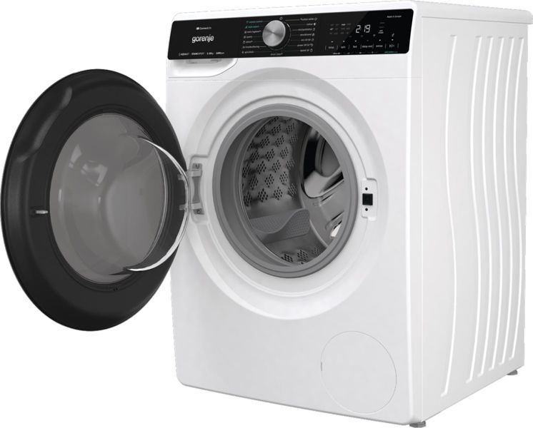 Пральна машина Gorenje фронтальна, 10кг, 1400, A+++, 60см, дисплей, інвертор, пара, Wi-Fi, підсвітка барабану, білий (WNS14A4TWIFI) 375482 фото