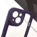 TPU чохол Transparent + Colour 1,5mm для Apple iPhone 15 (6.1") Purple 296094 фото 3