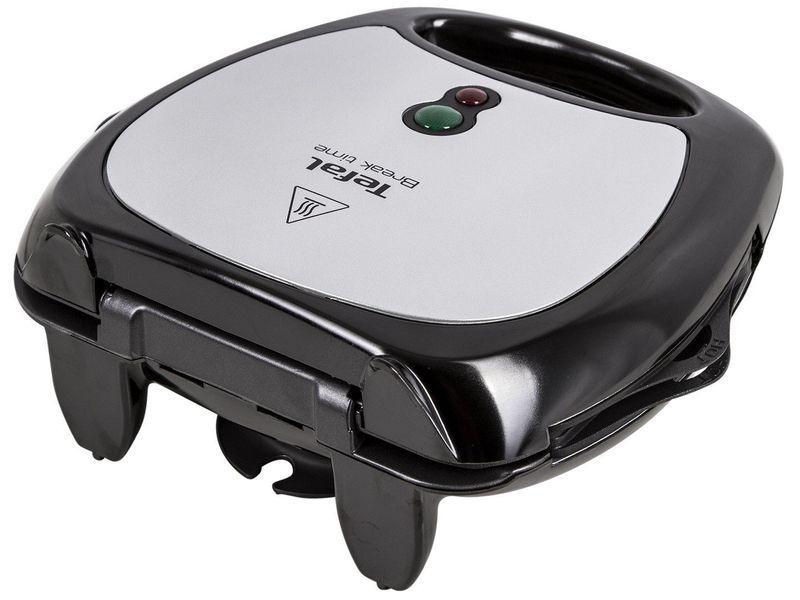 Мультимейкер Tefal Break time 700Вт, тефлон, 3 пластини, корпус-пластик, чорно-сріблястий (SW614831) 372375 фото