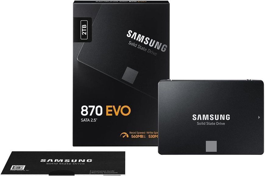 Твердотільний запам&rsquo;ятовувальний пристрій накопичувач (SSD) SATA2.5" 2TB 6GB/S 870 EVO MZ-77E2T0B/EU SAMSUNG 292426 фото