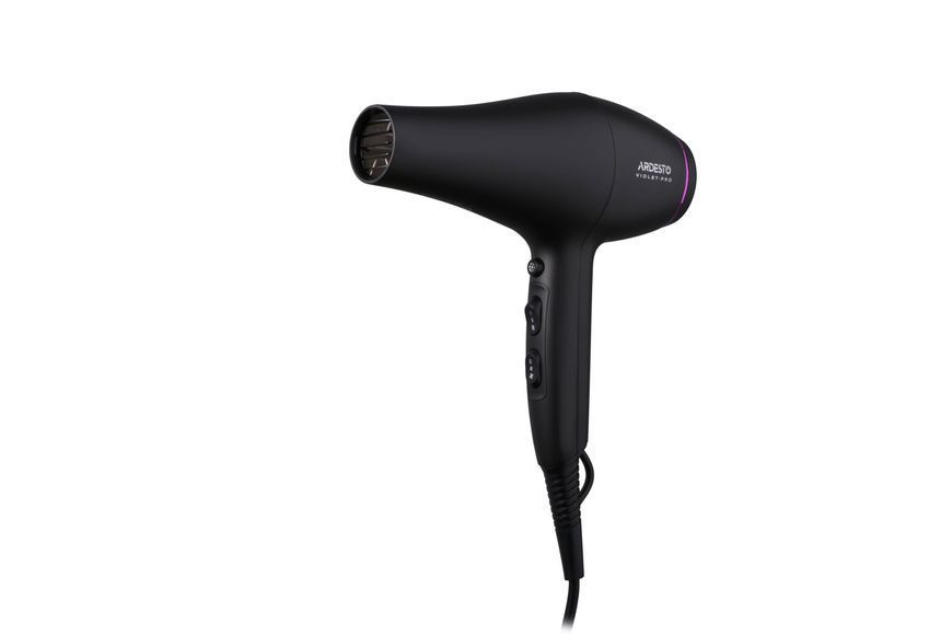 Фен Ardesto Violet PRO HD-Y222PRO, 1850-2200Вт, 2 швидкості, 3темп.режима, дифузор, чорний 370482 фото