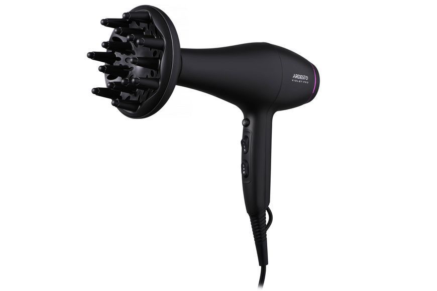 Фен Ardesto Violet PRO HD-Y222PRO, 1850-2200Вт, 2 швидкості, 3темп.режима, дифузор, чорний 370482 фото