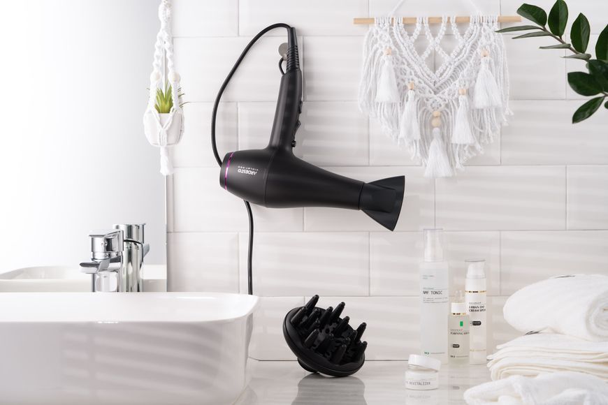 Фен Ardesto Violet PRO HD-Y222PRO, 1850-2200Вт, 2 швидкості, 3темп.режима, дифузор, чорний 370482 фото