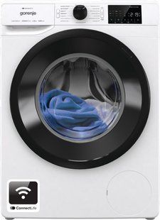 Пральна машина Gorenje фронтальна, 8кг, 1400, A+++, 55см, дисплей, інвертор, пара, Wi-Fi, білий (WPNEI84A1SWIFI) 375164 фото