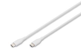 Кабель DIGITUS USB-C > USB-C заряджання/синхронізації, USB 2.0, 60W, силіконовий, 1м, білий (AK-300341-010-W) 372994 фото