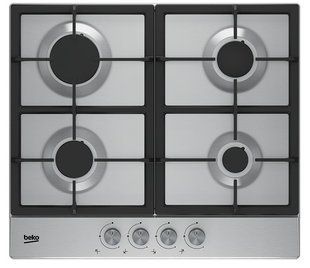Варильна поверхня Beko газова, 60см, чавун, нерж (HIAG64225SX) 370091 фото