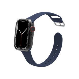 Ремінець Silicone-steel buckle для Apple Watch 42/44/45mm Navy blue 264628 фото